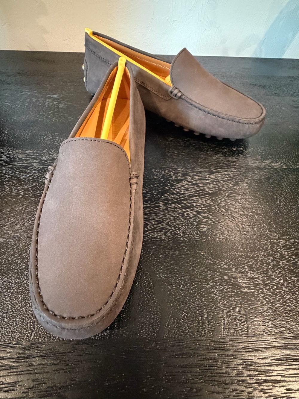 TOD'S | 36.5 7 Metal Dots Gommino Women’s Brown Nubuck Loafers NWT $875